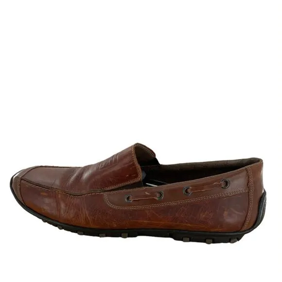 Rieker Shoes Men Size EU45 US11.5/12 Leather Loafer Comfort Moc Slip On Brown