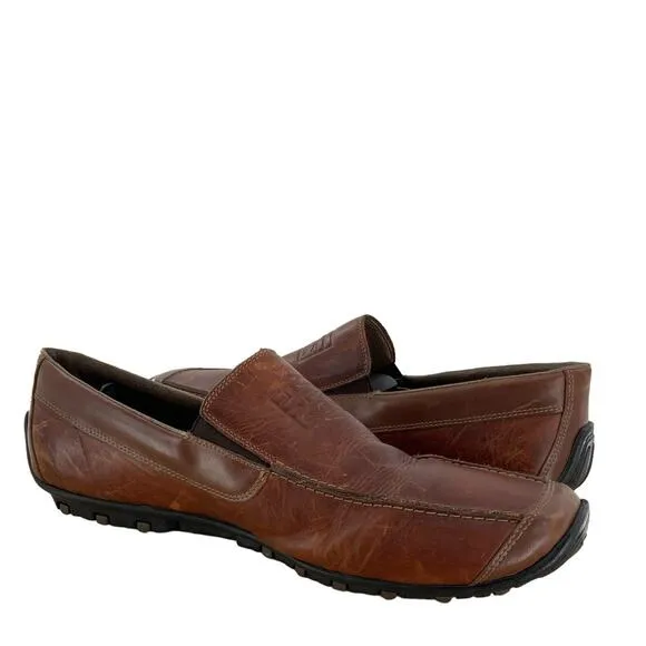 Rieker Shoes Men Size EU45 US11.5/12 Leather Loafer Comfort Moc Slip On Brown