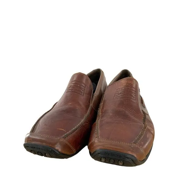 Rieker Shoes Men Size EU45 US11.5/12 Leather Loafer Comfort Moc Slip On Brown