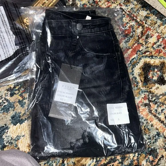 RISEN Raw Hem Asymmetrical Waist Denim Shorts - Available