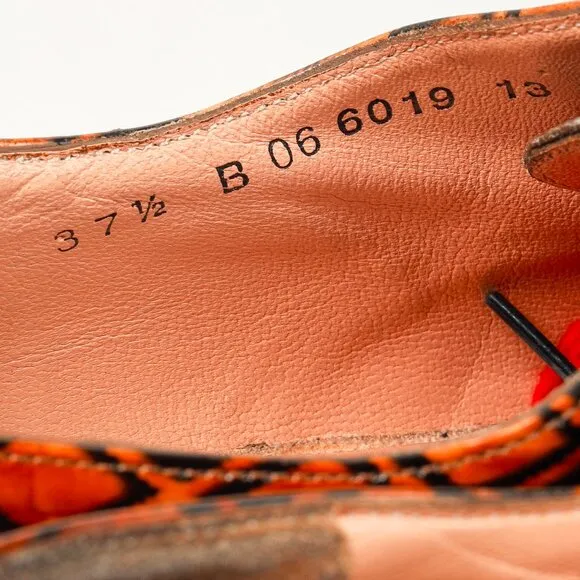 Robert Clergerie Brown Geometric-Pattern Lug Sole Patent Leather Derby Shoes