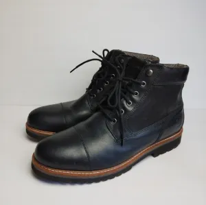 Rockport Men's Marshall Rugged Black Leather Cap Toe Boots ~ Size 10