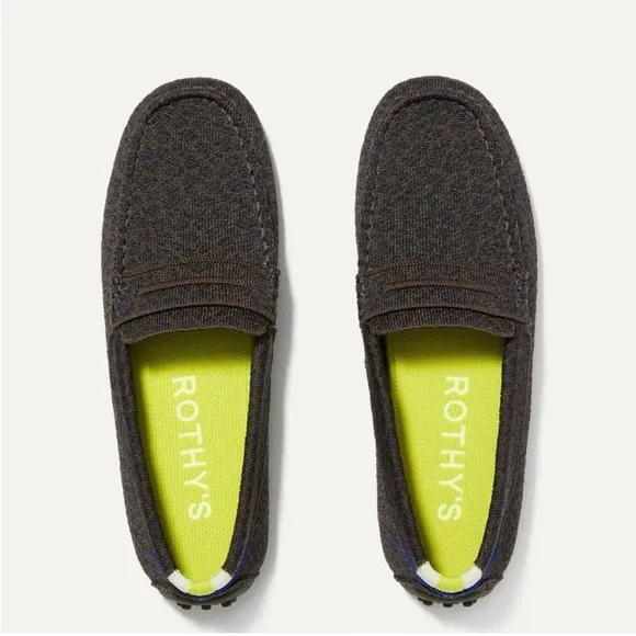 Rothy's The Driver Espresso Spot Knit Loafers Comfort Shoes Women's US 7 EU37.5