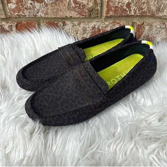 Rothy's The Driver Espresso Spot Knit Loafers Comfort Shoes Women's US 7 EU37.5