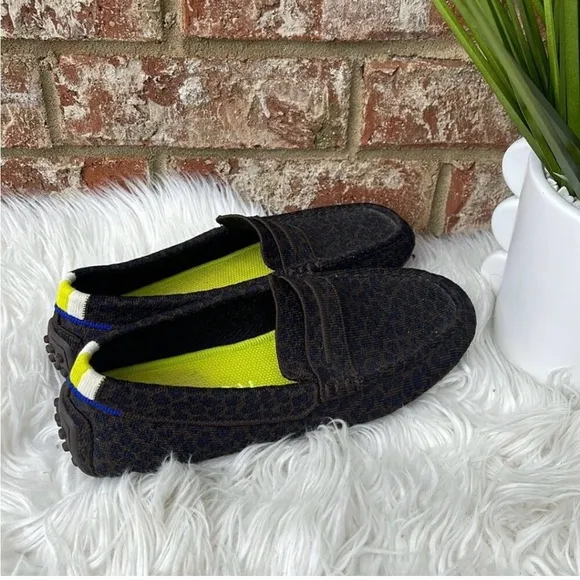 Rothy's The Driver Espresso Spot Knit Loafers Comfort Shoes Women's US 7 EU37.5