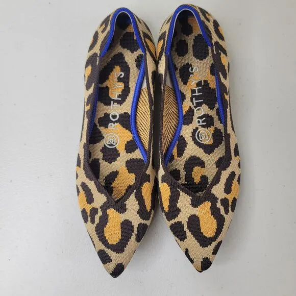 Rothy’s The Point in Big Cat Women’s Size 7 Slip-on Washable Comfort Ballet Flat