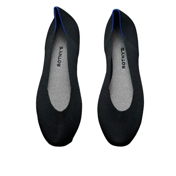 Rothy's Women's Black The Square Flat Comfort Travel Shoes Size 12 NWOT