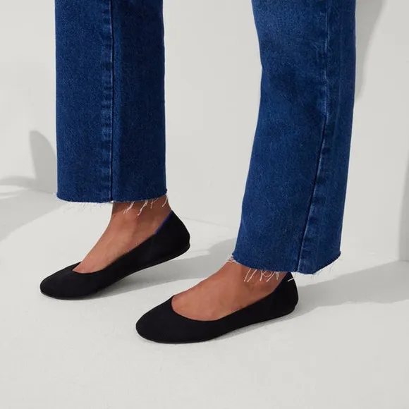 Rothy's Women's Black The Square Flat Comfort Travel Shoes Size 12 NWOT