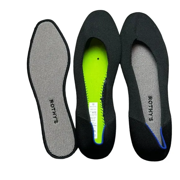 Rothy's Women's Black The Square Flat Comfort Travel Shoes Size 12 NWOT
