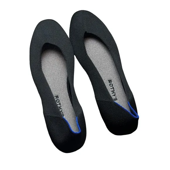 Rothy's Women's Black The Square Flat Comfort Travel Shoes Size 12 NWOT
