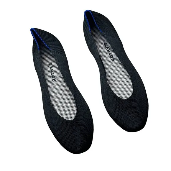 Rothy's Women's Black The Square Flat Comfort Travel Shoes Size 12 NWOT