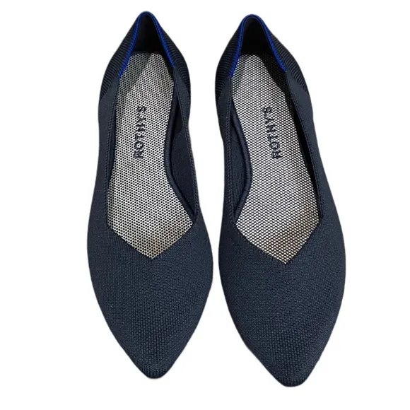 Rothy's Women's Navy Blue The Point Flats Size 10