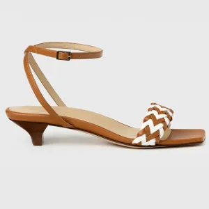 Safari Women's Brown and White Heeled Sandal by Kiki Price