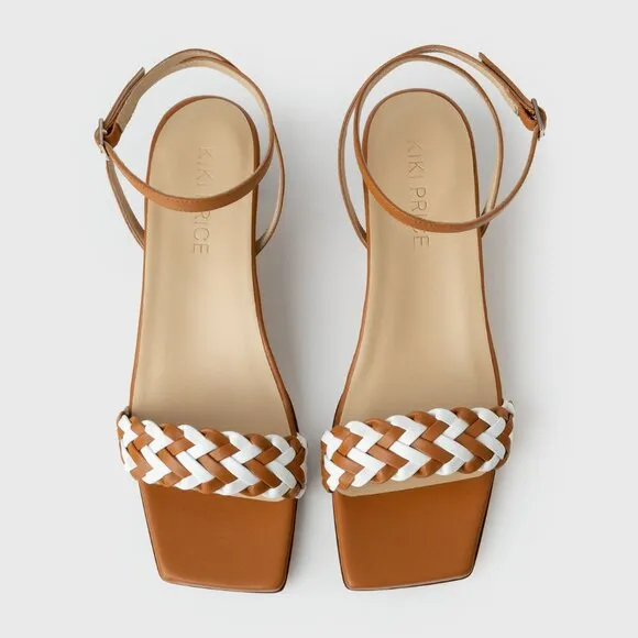 Safari Women's Brown and White Heeled Sandal by Kiki Price