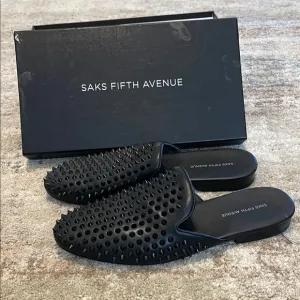 Saks Fifth Avenue Rudy Black Studded Men's Loafers
