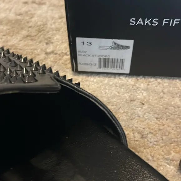 Saks Fifth Avenue Rudy Black Studded Men's Loafers