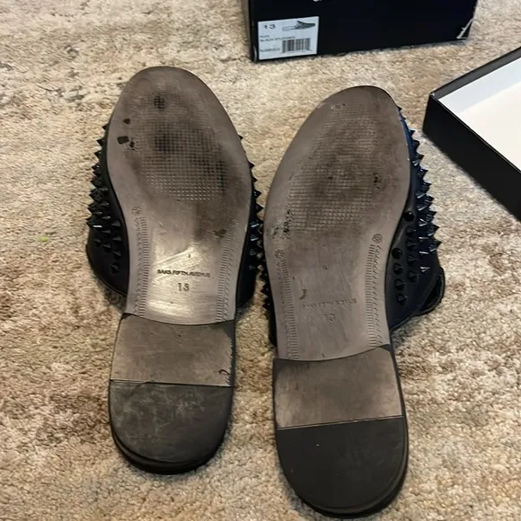 Saks Fifth Avenue Rudy Black Studded Men's Loafers