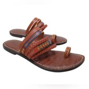 Sam Edelman Tribal Stylish Brown and Orange Sandals Size 8.5