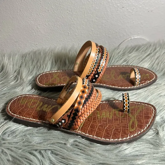 Sam Edelman Tribal Stylish Brown and Orange Sandals Size 8.5