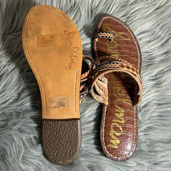 Sam Edelman Tribal Stylish Brown and Orange Sandals Size 8.5