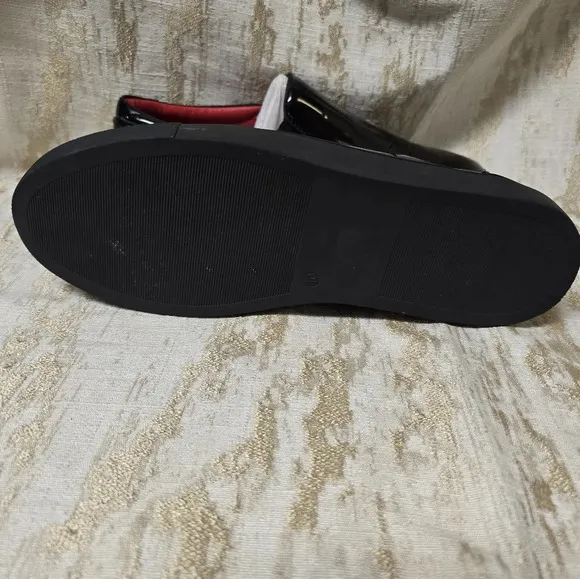 Santino Men's Black Patent Leather Tuxedo Dress Red Insole Slip On  Sz10