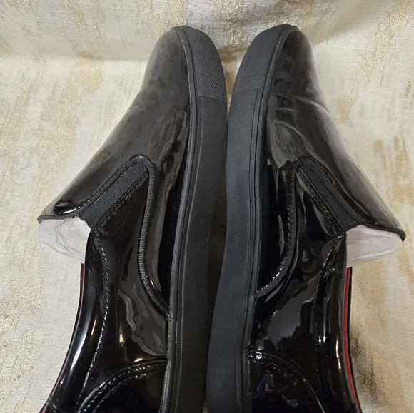 Santino Men's Black Patent Leather Tuxedo Dress Red Insole Slip On  Sz10