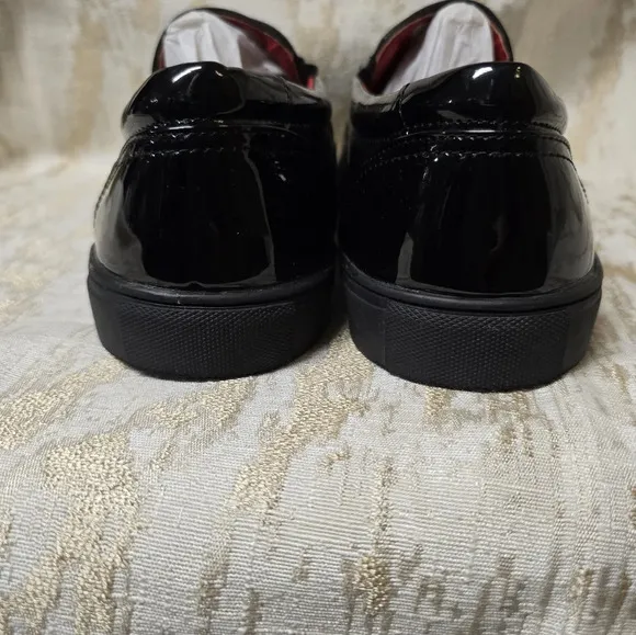 Santino Men's Black Patent Leather Tuxedo Dress Red Insole Slip On  Sz10