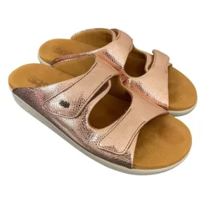 SAS Cozy Slide Sandals Size 9 In Copper Metallic Leather Tripad Comfort Slip Ons