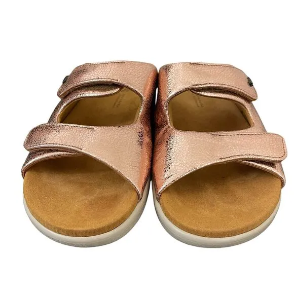 SAS Cozy Slide Sandals Size 9 In Copper Metallic Leather Tripad Comfort Slip Ons
