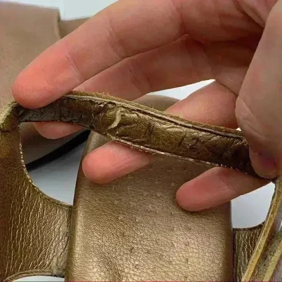 SAS sandals size 8.5 bronze leather stick strap walking comfort orthopedic