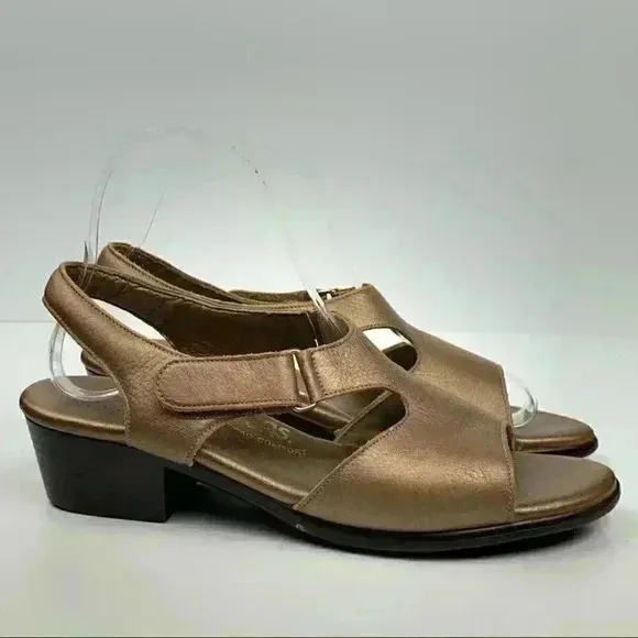 SAS sandals size 8.5 bronze leather stick strap walking comfort orthopedic