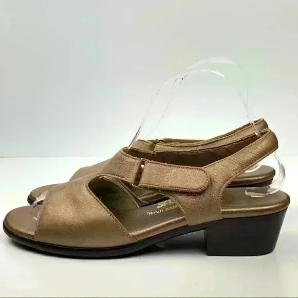 SAS sandals size 8.5 bronze leather stick strap walking comfort orthopedic