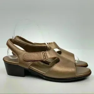 SAS sandals size 8.5 bronze leather stick strap walking comfort orthopedic