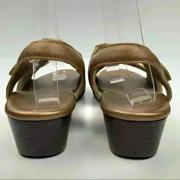 SAS sandals size 8.5 bronze leather stick strap walking comfort orthopedic