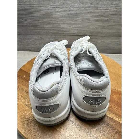 Sas Tour Mesh Womens Shoes Size 8 Wide White Silver Comfort Athletic Sneakers
