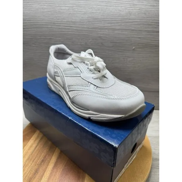 Sas Tour Mesh Womens Shoes Size 8 Wide White Silver Comfort Athletic Sneakers