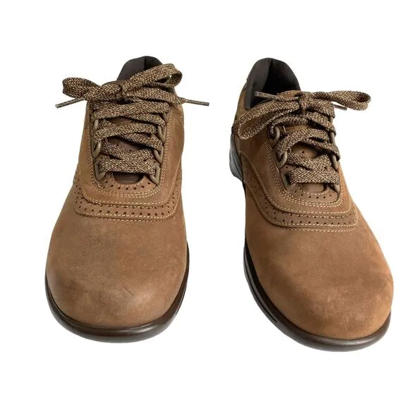 SAS Walk Easy - Lace Up Walking Shoes Women 9.5 N Brown Comfort Shoes- USA