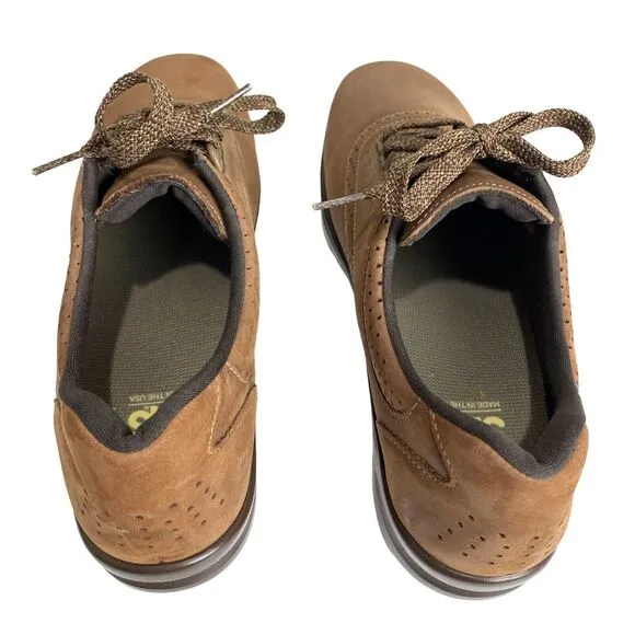 SAS Walk Easy - Lace Up Walking Shoes Women 9.5 N Brown Comfort Shoes- USA