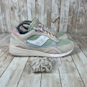 Saucony Shadow 6000 Retro Running Sneakers Sage‎ Green Pink Gray Mens Size 8.5