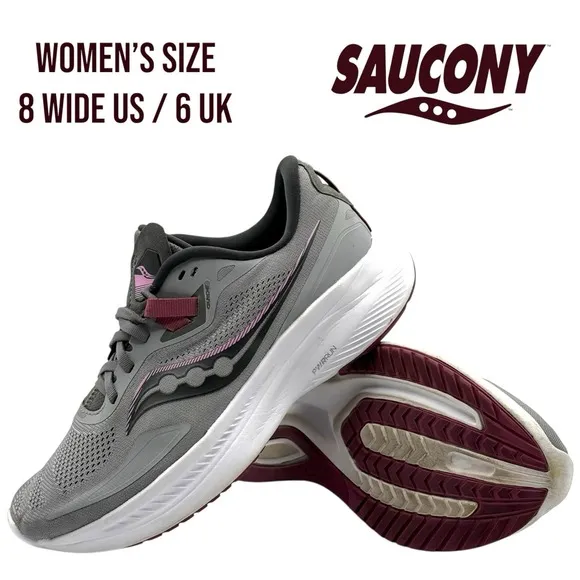 Saucony Women's Guide 15 Alloy Quartz Size 8 Wide Running Shoe Casual Comfy Gym