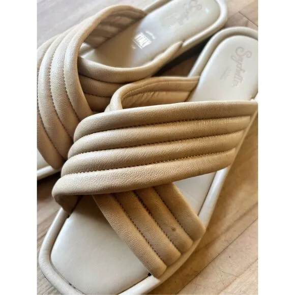 Seychelles Leather Crossband Slide Sandals