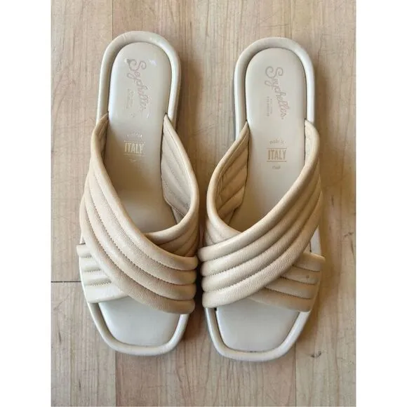 Seychelles Leather Crossband Slide Sandals