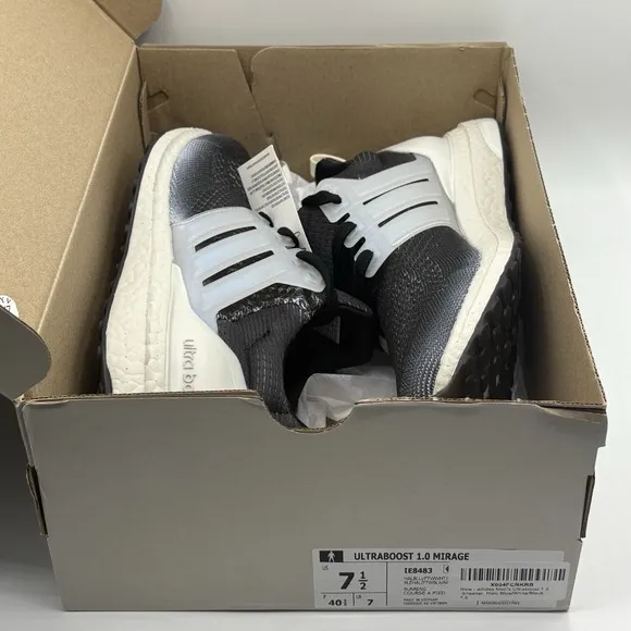 Size 7.5- adidas‎ UltraBoost 1.0 Black Halo Blue Brand New 🔥