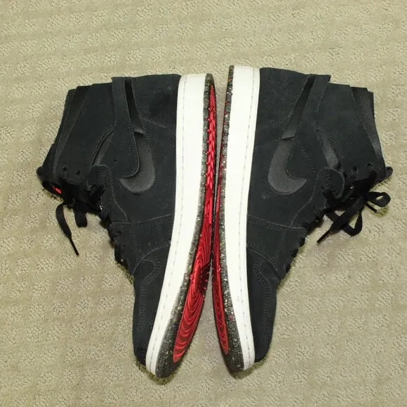 Size 9.5 Nike Air Jordan 1 Retro Zoom Comfort High Court Black Purple Shoes Men