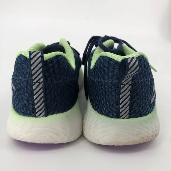 Skechers Blue-Green Hyper Burst Athletic Shoes | Round Toe &amp; Lace-Up Closure