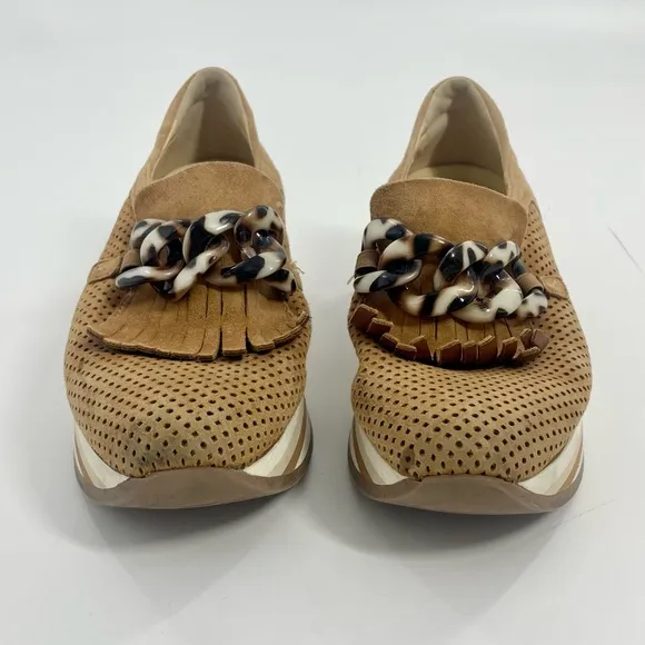 Softwaves Cadie Suede Leather Platform Sneaker Slip On Sz 37.5 US 7 Brown Shoes