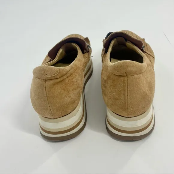 Softwaves Cadie Suede Leather Platform Sneaker Slip On Sz 37.5 US 7 Brown Shoes