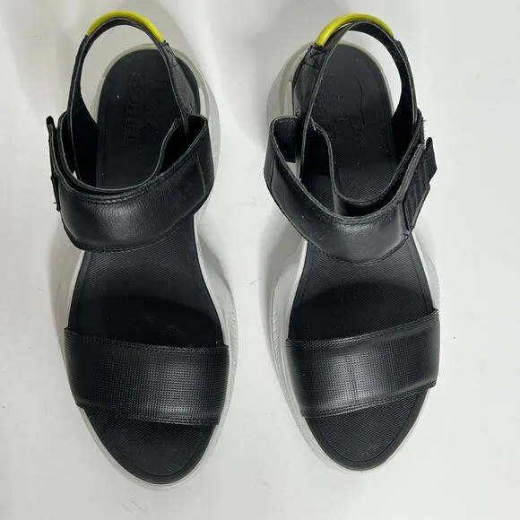 Sorel Explorer Blitz Stride Black Sandals Shoe Size 9
