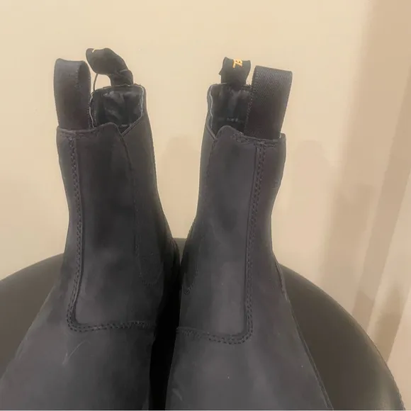 Sorel Hi Line Mens Size 10 Shoes Black Leather Pull On Comfort Chelsea Boots