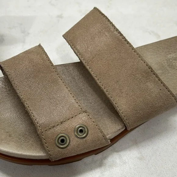Sorel Torpeda Slide II Sandal Taupe Leather Women's 8.5